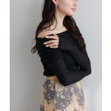 ブラック | 【natural couture】シアーギャザーオフショルプルオーバー | NICE CLAUP / OLIVE des OLIVE　OUTLET