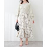 ミント | 前後2way花柄ドッキングニットワンピース | NICE CLAUP / OLIVE des OLIVE OUTLET