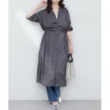 【natural couture】たっぷりギャザーサテンワンピース | NICE CLAUP / OLIVE des OLIVE　OUTLET | 詳細画像12 