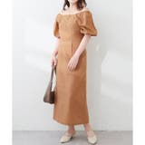 オレンジ | 【natural couture】〈ako〉綿麻パフ袖ワンピース | NICE CLAUP / OLIVE des OLIVE OUTLET
