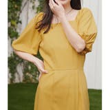 イエロー | 【natural couture】〈ako〉綿麻パフ袖ワンピース | NICE CLAUP / OLIVE des OLIVE OUTLET