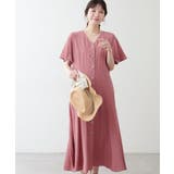 ピンク | 【natural couture】〈ako〉釦開きフレアスリーブワンピース | NICE CLAUP / OLIVE des OLIVE OUTLET