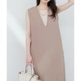 モカ | 【natural couture】カットジョーゼットVネックワンピース | NICE CLAUP / OLIVE des OLIVE　OUTLET