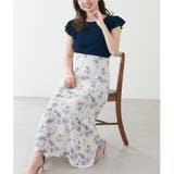 ネイビー | フリル袖ニットドッキングワンピース | NICE CLAUP / OLIVE des OLIVE OUTLET