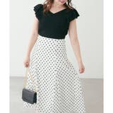 ブラック | フリル袖ニットドッキングワンピース | NICE CLAUP / OLIVE des OLIVE OUTLET