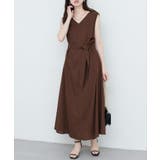 ブラウン | 【natural couture】選べる袖丈前後2WAYベルト付きワンピース | NICE CLAUP / OLIVE des OLIVE　OUTLET