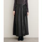 【natural couture】レザータッチプリーツラップスカート | NICE CLAUP / OLIVE des OLIVE　OUTLET | 詳細画像21 