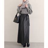 【natural couture】レザータッチプリーツラップスカート | NICE CLAUP / OLIVE des OLIVE　OUTLET | 詳細画像28 