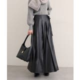 【natural couture】レザータッチプリーツラップスカート | NICE CLAUP / OLIVE des OLIVE　OUTLET | 詳細画像30 