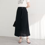 ブラック | 【natural couture】ラップ風ツイードスカート | NICE CLAUP / OLIVE des OLIVE　OUTLET