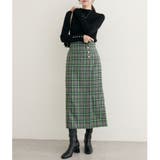 【natural couture】デザイン釦ラップ風チェックスカート | NICE CLAUP / OLIVE des OLIVE OUTLET | 詳細画像9