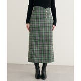【natural couture】デザイン釦ラップ風チェックスカート | NICE CLAUP / OLIVE des OLIVE OUTLET | 詳細画像14