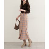 【natural couture】デザイン釦ラップ風チェックスカート | NICE CLAUP / OLIVE des OLIVE OUTLET | 詳細画像4