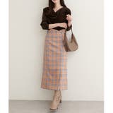 【natural couture】デザイン釦ラップ風チェックスカート | NICE CLAUP / OLIVE des OLIVE OUTLET | 詳細画像5