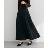 ブラック | 【natural couture】ハイウエストベルトフレアスカート | NICE CLAUP / OLIVE des OLIVE OUTLET