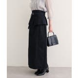 ブラック | 【natural couture】コルセットベルトデニムスカート | NICE CLAUP / OLIVE des OLIVE　OUTLET