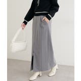 グレー | 【natural couture】フラップポケットジップスカート | NICE CLAUP / OLIVE des OLIVE　OUTLET