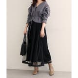 ブラック | 【natural couture】サテンパイピングチュールスカート | NICE CLAUP / OLIVE des OLIVE　OUTLET