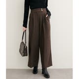 ブラウン | 【natural couture】金釦タックワイドパンツ | NICE CLAUP / OLIVE des OLIVE　OUTLET