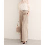 ベージュ | 【natural couture】金釦タックワイドパンツ | NICE CLAUP / OLIVE des OLIVE　OUTLET