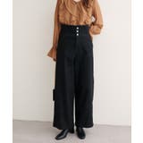 ブラック | 【natural couture】折り返しベルトデニムパンツ | NICE CLAUP / OLIVE des OLIVE　OUTLET
