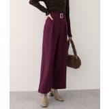 【natural couture】バックルベルト付きタックパンツ | NICE CLAUP / OLIVE des OLIVE　OUTLET | 詳細画像1 