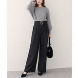 【natural couture】バックルベルト付きタックパンツ | NICE CLAUP / OLIVE des OLIVE　OUTLET | 詳細画像2 