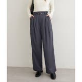 【natural couture】タックサテンパンツ | NICE CLAUP / OLIVE des OLIVE OUTLET | 詳細画像1