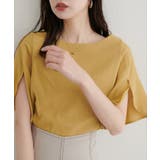 マスタード | 【natural couture】 【WEB限定】ハチワレスリーブ麻調ブラウス | NICE CLAUP / OLIVE des OLIVE OUTLET