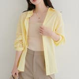 イエロー | 【natural couture】綿麻シアー長袖シャツ | NICE CLAUP / OLIVE des OLIVE　OUTLET