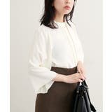 【natural couture】メタルチャーム付き7分袖フレア袖ブラウス | NICE CLAUP / OLIVE des OLIVE　OUTLET | 詳細画像3 