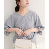 柄1 | 【natural couture】麻レーヨンタック袖ブラウス | NICE CLAUP / OLIVE des OLIVE　OUTLET