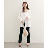 【natural couture】モールボーダーペプラムブラウス | NICE CLAUP / OLIVE des OLIVE　OUTLET | 詳細画像2 