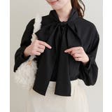 ブラック | 【natural couture】ボウタイリボンブラウス | NICE CLAUP / OLIVE des OLIVE OUTLET