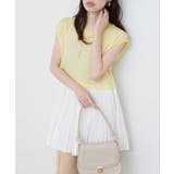 イエロー | 【natural couture】プリーツドッキングニット | NICE CLAUP / OLIVE des OLIVE OUTLET