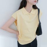 イエロー | 【natural couture】衿付き配色ライン入りニット | NICE CLAUP / OLIVE des OLIVE　OUTLET
