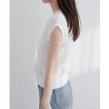 【natural couture】透かし柄×チュールノースリKT | NICE CLAUP / OLIVE des OLIVE　OUTLET | 詳細画像4 