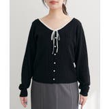 【natural couture】配色リボン透かし編みカーディガン | NICE CLAUP / OLIVE des OLIVE OUTLET | 詳細画像8