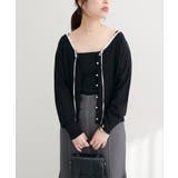 【natural couture】配色リボン透かし編みカーディガン | NICE CLAUP / OLIVE des OLIVE OUTLET | 詳細画像15