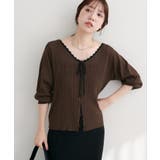 【natural couture】配色リボン透かし編みカーディガン | NICE CLAUP / OLIVE des OLIVE OUTLET | 詳細画像19