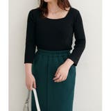 ブラック | 【natural couture】前後２WAY7分袖リブニット | NICE CLAUP / OLIVE des OLIVE　OUTLET