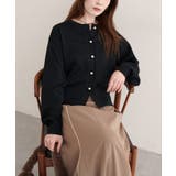 ブラック | 【natural couture】ぷっくり金釦ポケ付きカーデ | NICE CLAUP / OLIVE des OLIVE　OUTLET
