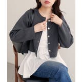 グレー | 【natural couture】クロップド丈リブカラーカーディガン | NICE CLAUP / OLIVE des OLIVE OUTLET