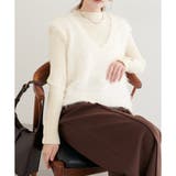 アイボリー | 【natural couture】フェザーヤーンVネックベスト | NICE CLAUP / OLIVE des OLIVE OUTLET