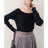 ブラック | 【natural couture】バレエネックリブニットプルオーバー | NICE CLAUP / OLIVE des OLIVE　OUTLET