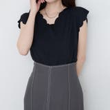 ブラック | 【natural couture】前後2WAYスカラップノースリカットソーブ… | NICE CLAUP / OLIVE des OLIVE OUTLET