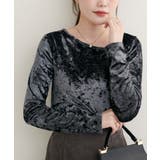 【natural couture】【WEB限定】クラッシュベロアアシメネックプル… | NICE CLAUP / OLIVE des OLIVE　OUTLET | 詳細画像3 