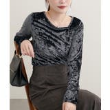 【natural couture】【WEB限定】クラッシュベロアアシメネックプル… | NICE CLAUP / OLIVE des OLIVE　OUTLET | 詳細画像4 