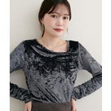 チャコール | 【natural couture】【WEB限定】クラッシュベロアアシメネックプル… | NICE CLAUP / OLIVE des OLIVE　OUTLET