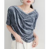 フロッキーメッシュドレープ半袖プルオーバー | NICE CLAUP / OLIVE des OLIVE OUTLET | 詳細画像5